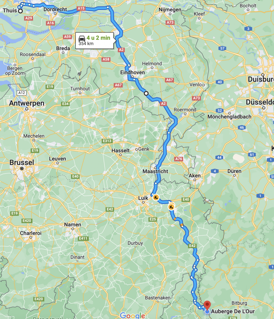 Route google maps 1 augustus 2022 / Spijkenisse - Vianden (LU)